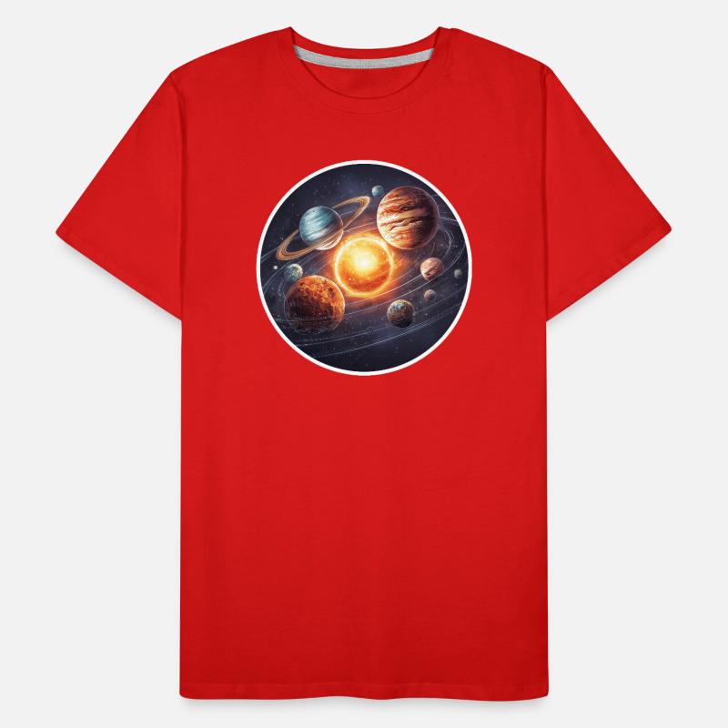 Astronomy Space Solar System Planets Orbit Graphic Men's Premium Organic T-Shirt