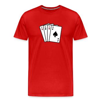 Ass-Spielkarten - Männer Premium Bio T-Shirt - Rot - Vorne - Damien (186cm)