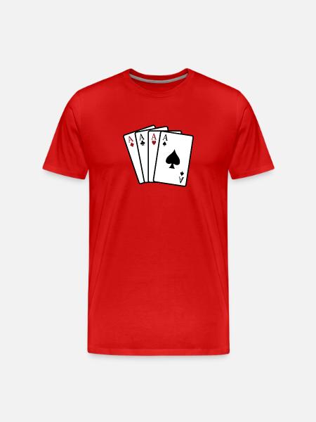 Ass-Spielkarten - Männer Premium Bio T-Shirt - Rot