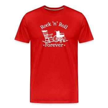 Rock 'n Roll Forever Musikliebhaber-Design - Männer Premium Bio T-Shirt - Rot - Vorne - Damien (186cm)