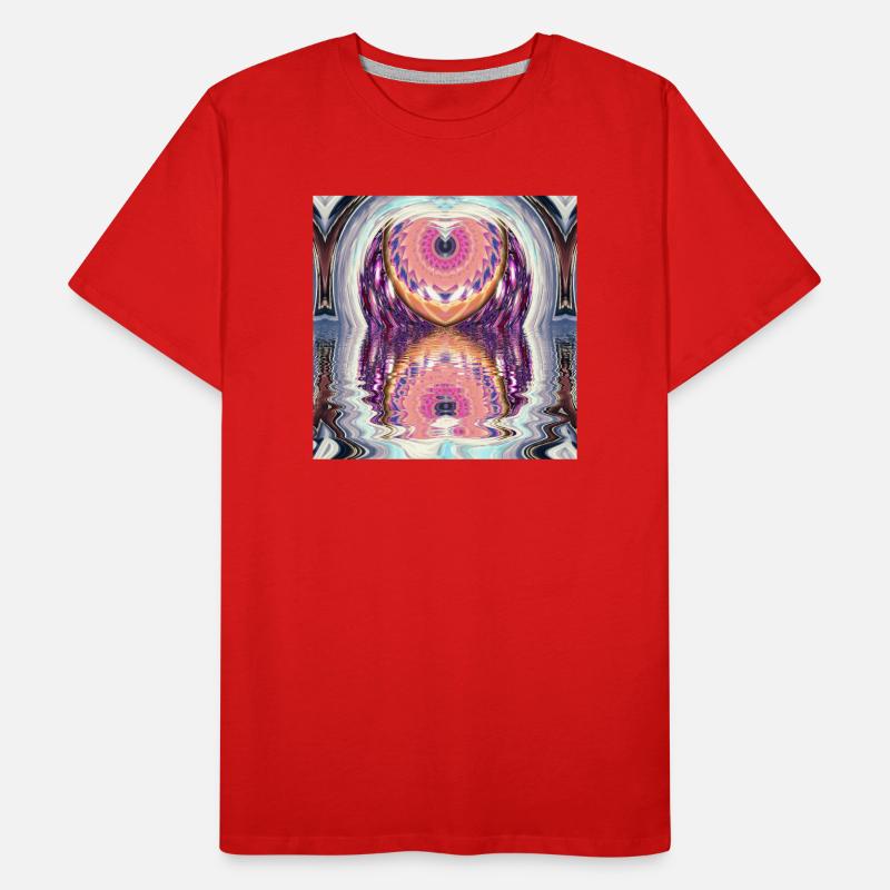 Circle Mandala Reflection in Neon Colors Men's Premium Organic T-Shirt