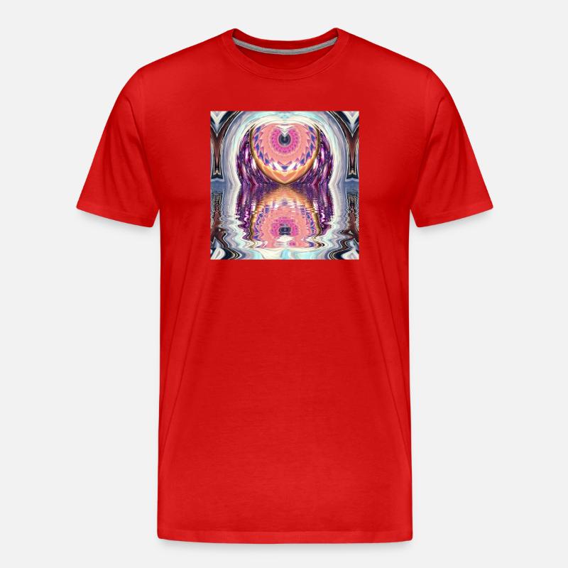 Circle Mandala Reflet en couleurs néon - T-shirt bio Premium Homme - rouge