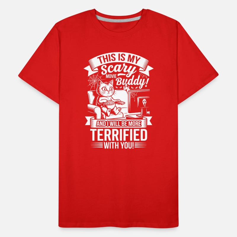 Chat effrayant, ami câlin T-shirt bio Premium Homme