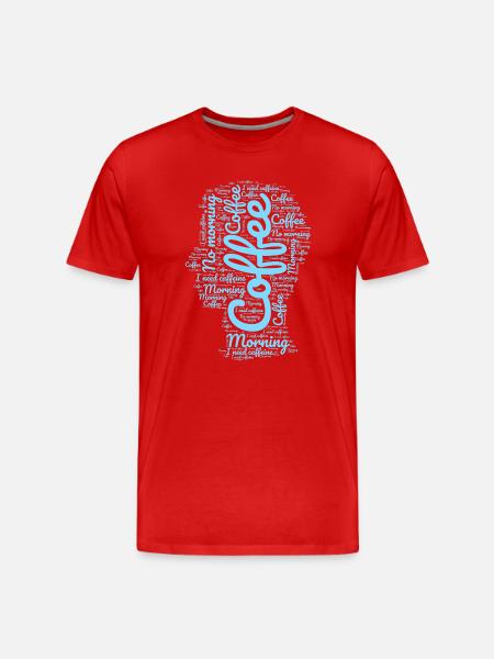 Morgenkaffee in Buchstaben - Männer Premium Bio T-Shirt - Rot