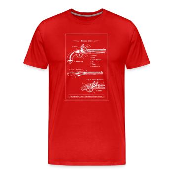 Vintage pistol patent blueprint - Men's Premium Organic T-Shirt - red - Front - Damien (186cm)