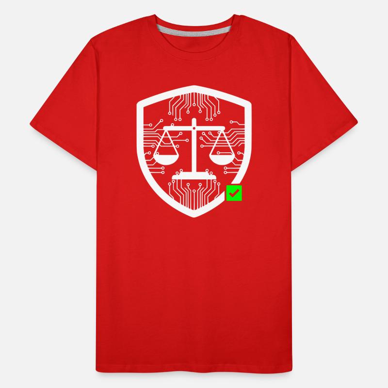 Cyber Security Schild Waage Tech Vektor Männer Premium Bio T-Shirt