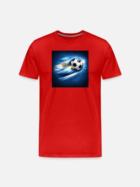 Argentine flag meets football whirlwind - Men's Premium Organic T-Shirt - red