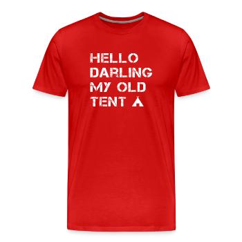 Hello Darling My Old Tent - Männer Premium Bio T-Shirt - Rot - Vorne - Damien (186cm)