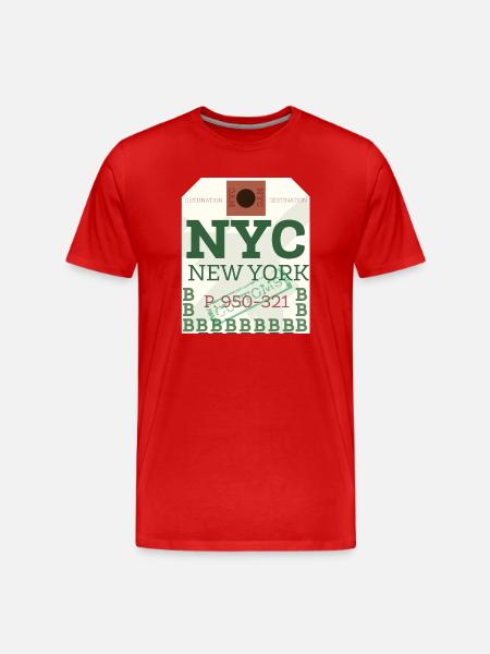 NYC Bold Passport Stamp - Men's Premium Organic T-Shirt - red