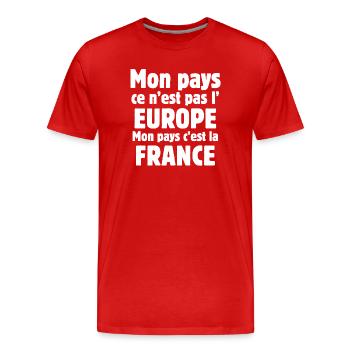 Europa, Frankreich, ich bin Franzose - Männer Premium Bio T-Shirt - Rot - Vorne - Damien (186cm)