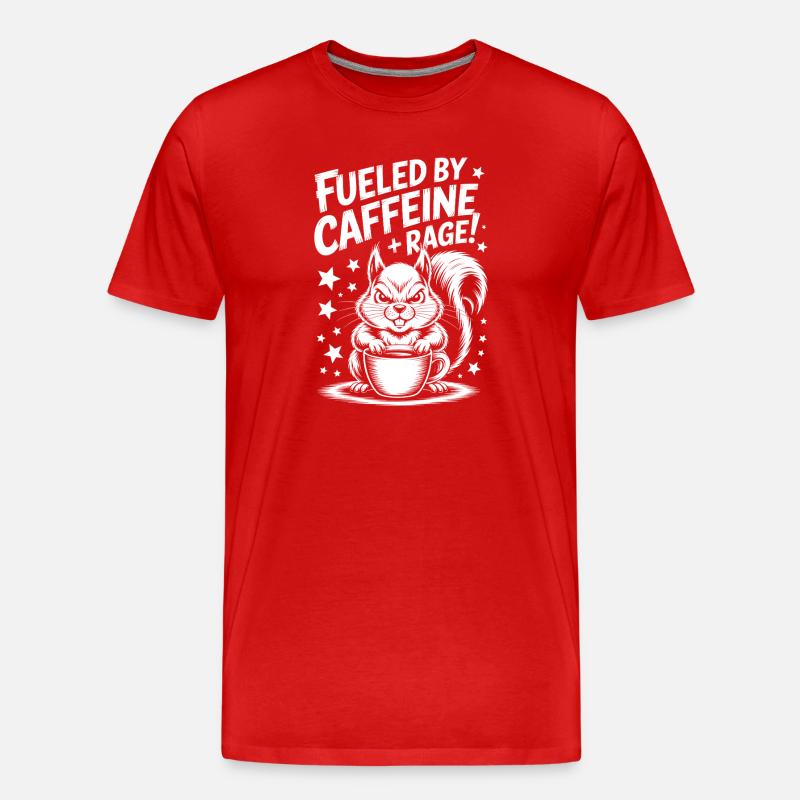 Kaffee Sprüche Koffein Lustiges Kaffee Geschenk - Männer Premium Bio T-Shirt - Rot