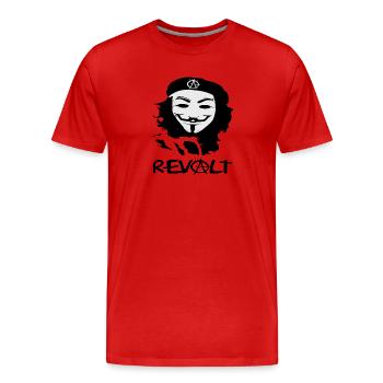Silhouette de l’anarchie masquée - T-shirt bio Premium Homme - rouge - Devant - Damien (186cm)