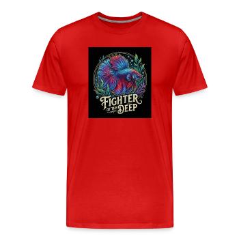 Fenêtre des profondeurs - T-shirt bio Premium Homme - rouge - Devant - Damien (186cm)