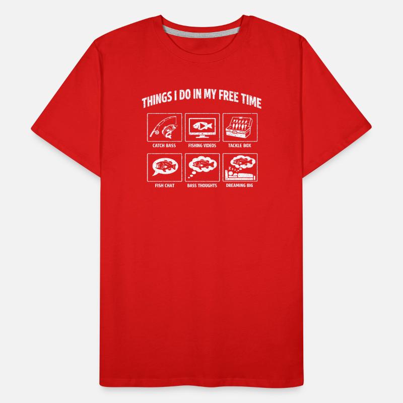 Activités que je fais pendant mon temps libre : pêche au bar T-shirt bio Premium Homme