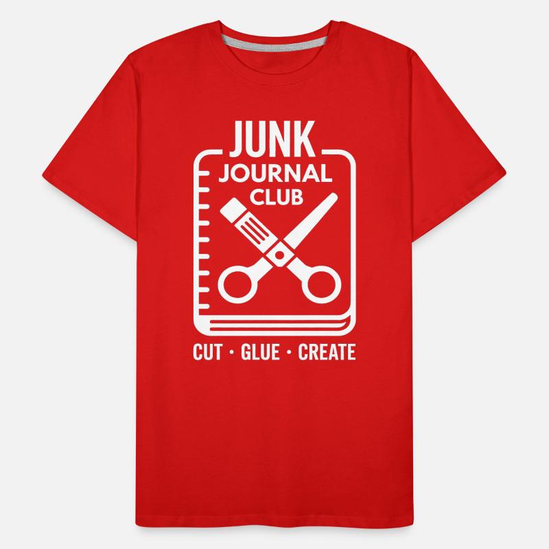 Crée de la colle coupée du Junk Journal Club T-shirt bio Premium Homme