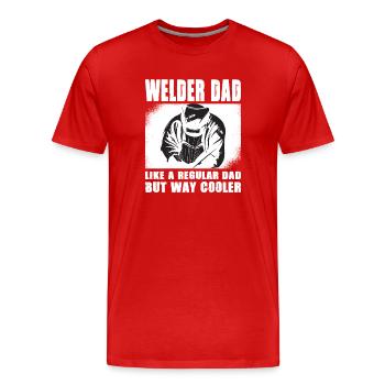 Schweißer Spruch Geschenke Für Metallbauer  - Männer Premium Bio T-Shirt - Rot - Vorne - Damien (186cm)