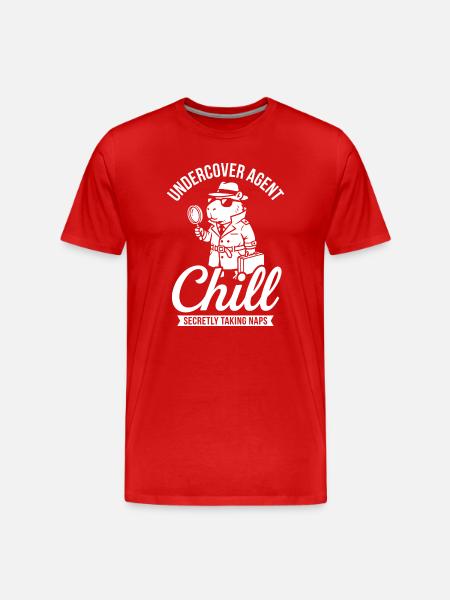 Undercover Agent Chill – Capybara - Men's Premium Organic T-Shirt - red