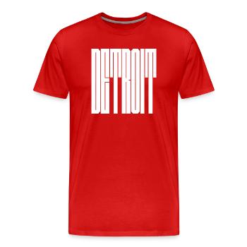 Detroit USA City logo - Men's Premium Organic T-Shirt - red - Front - Damien (186cm)
