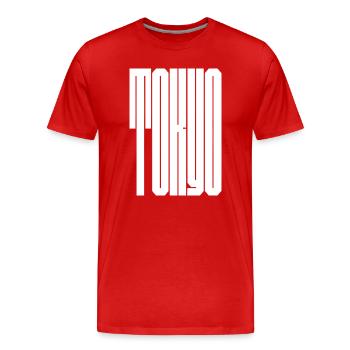 Tokyo City bold typography - Men's Premium Organic T-Shirt - red - Front - Damien (186cm)