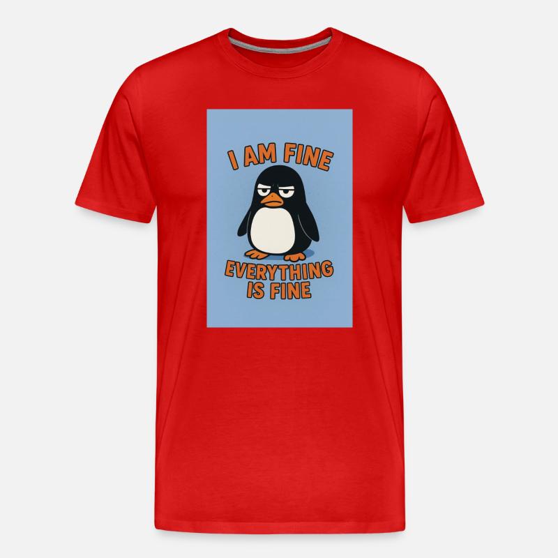 Geld, Wein, alles ist gut - Männer Premium Bio T-Shirt - Rot