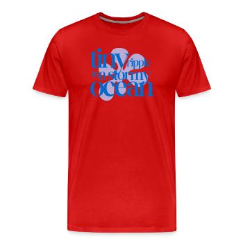 Tiny ripple in a stormy ocean (lavender) - Men's Premium Organic T-Shirt - red - Front - Damien (186cm)