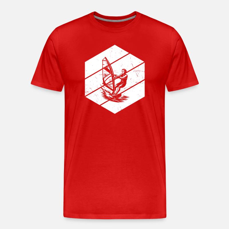 Klare Windsurfing Botschaft - Männer Premium Bio T-Shirt - Rot