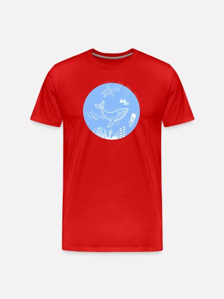 underwater world - Men's Premium Organic T-Shirt - red