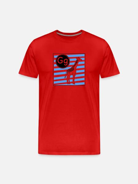 G for Giraffe - Men's Premium Organic T-Shirt - red