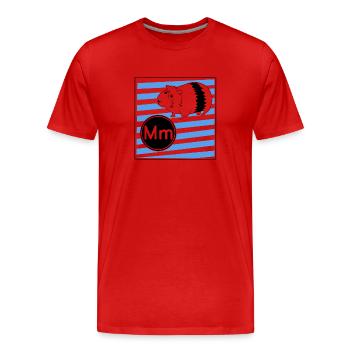 M wie Meerschweinchen - Männer Premium Bio T-Shirt - Rot - Vorne - Damien (186cm)