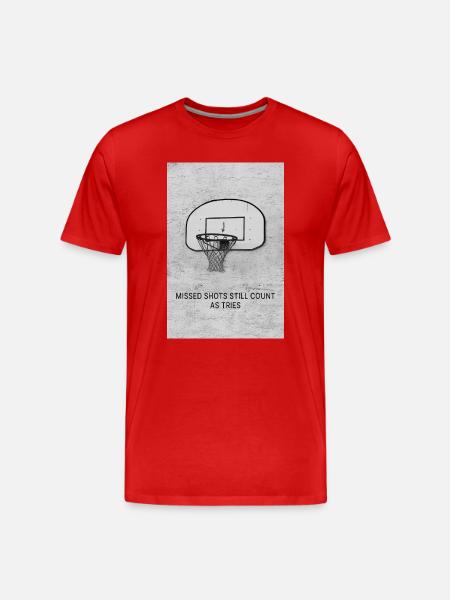 Missed Shots Still Count as Tries - Men's Premium Organic T-Shirt - red