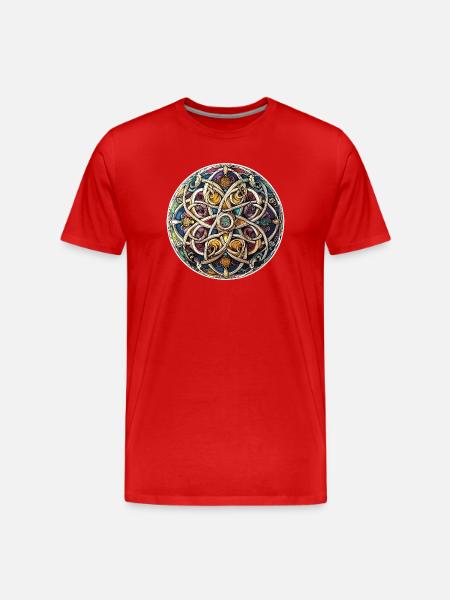 Celtic Knot Kaleidoscope - Men's Premium Organic T-Shirt - red