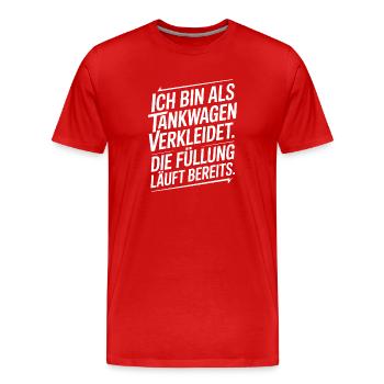 Carnival Disguised as a Tanker Truck Bachelor Party Costume Beer - Men's Premium Organic T-Shirt - red - Front - Damien (186cm)