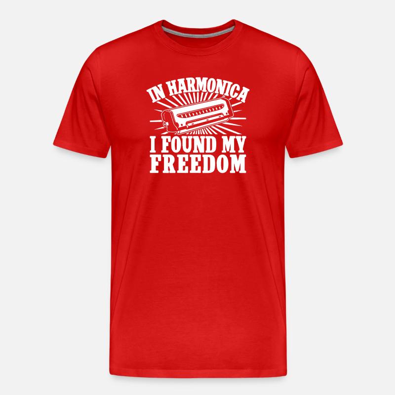 Harmonica Musican Found My Freedom Harmonica - T-shirt bio Premium Homme - rouge