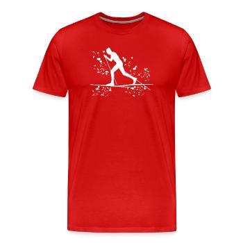 Cross-country skiing Cross-country skiing - Men's Premium Organic T-Shirt - red - Front - Damien (186cm)