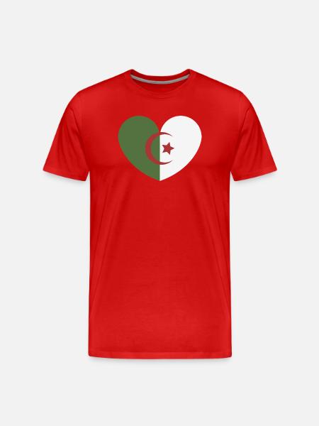 Algeria heart flag - Men's Premium Organic T-Shirt - red