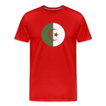 Drapeau rond d’Algérie - T-shirt bio Premium Homme - rouge - Devant - Damien (186cm)