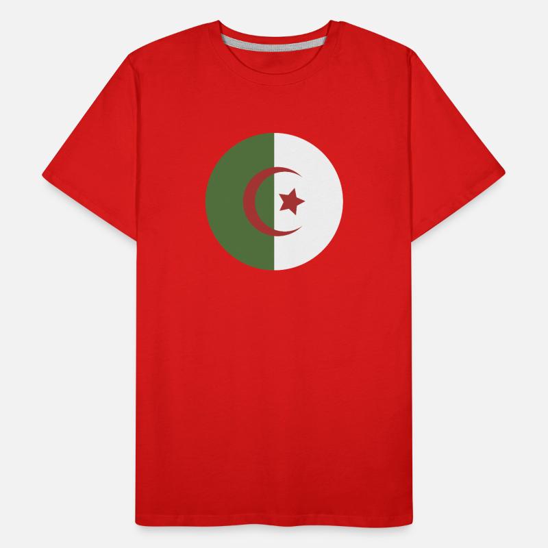Drapeau rond d’Algérie T-shirt bio Premium Homme