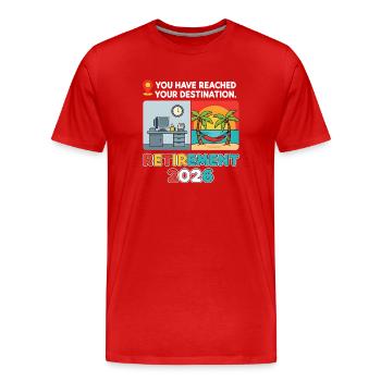 Work to Beach Funny GPS Tee Men & Woman Retired - Männer Premium Bio T-Shirt - Rot - Vorne - Damien (186cm)