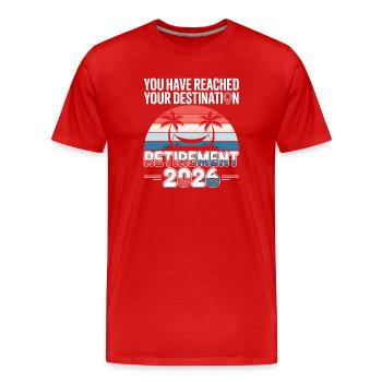 Work to Beach Funny GPS Tee Men & Woman Retired - Männer Premium Bio T-Shirt - Rot - Vorne - Damien (186cm)