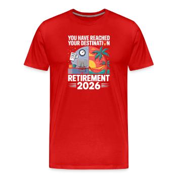 Work to Beach Funny GPS Tee Men & Woman Retired - Männer Premium Bio T-Shirt - Rot - Vorne - Damien (186cm)