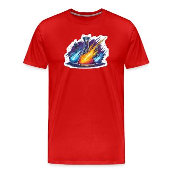 Expérience du laboratoire de la pluie de météores Quadrantide Lab Geek - T-shirt bio Premium Homme - rouge - Devant - Damien (186cm)