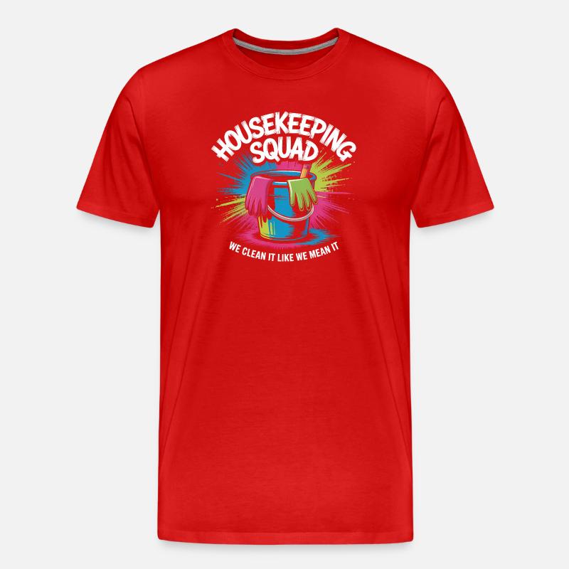 Lustiges Putzen Design - Männer Premium Bio T-Shirt - Rot