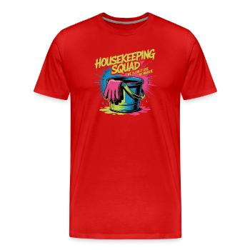 Conception de nettoyage amusante - T-shirt bio Premium Homme - rouge - Devant - Damien (186cm)