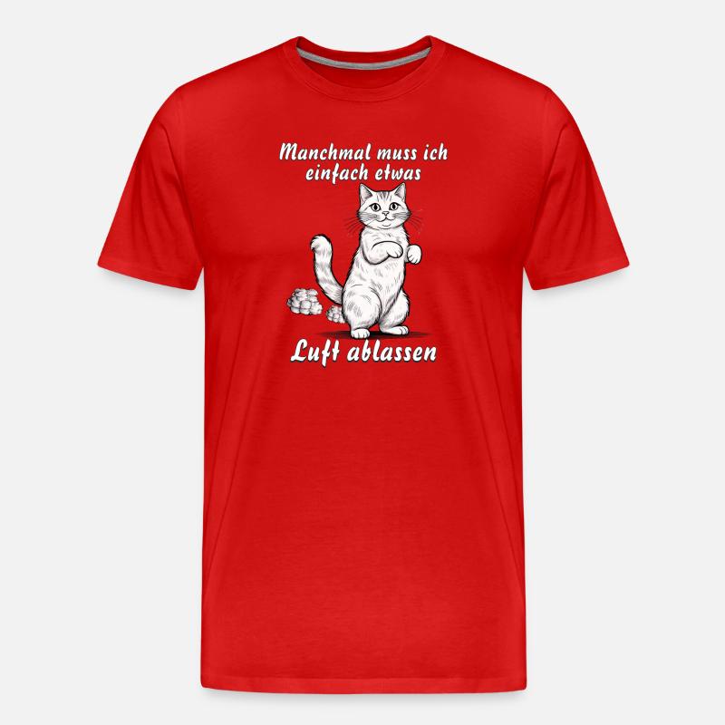 KATZE Luft ablassen - Männer Premium Bio T-Shirt - Rot
