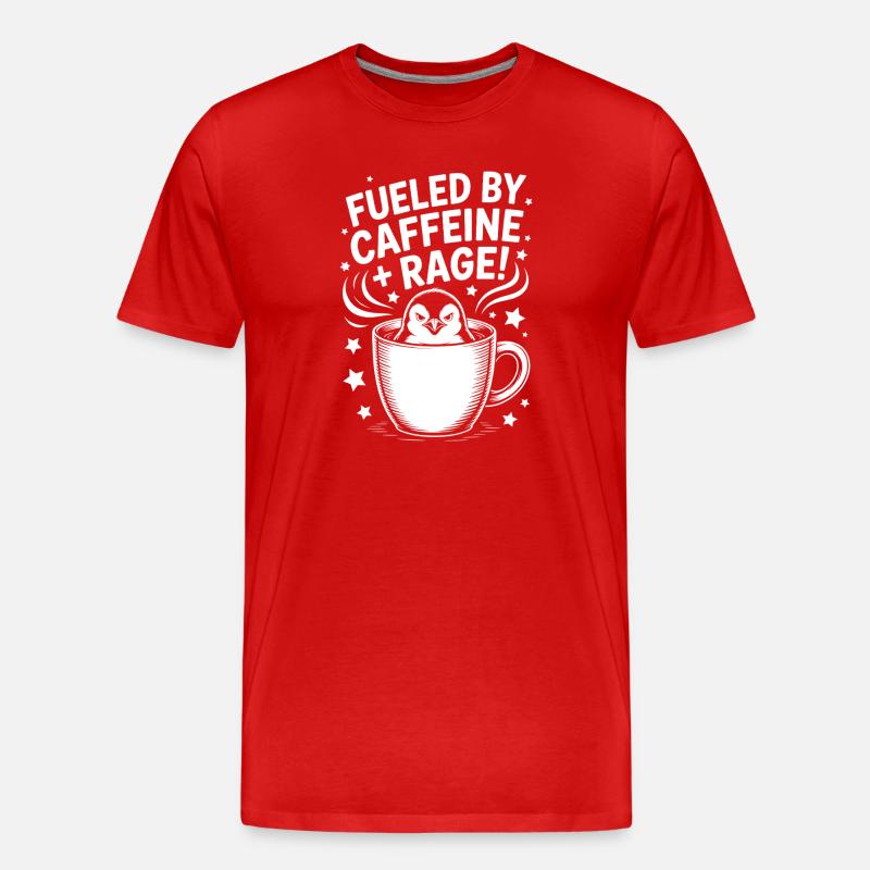 Kaffee Sprüche Koffein Lustiges Kaffee Geschenk - Männer Premium Bio T-Shirt - Rot