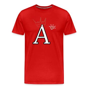 Herzkronen-Brief - Männer Premium Bio T-Shirt - Rot - Vorne - Damien (186cm)