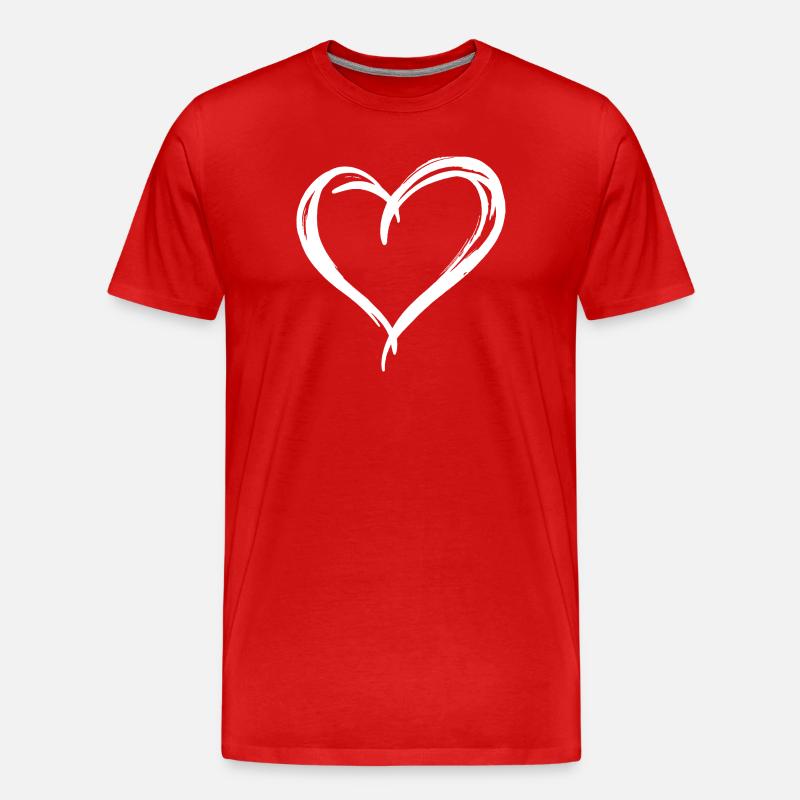 Herz - Männer Premium Bio T-Shirt - Rot