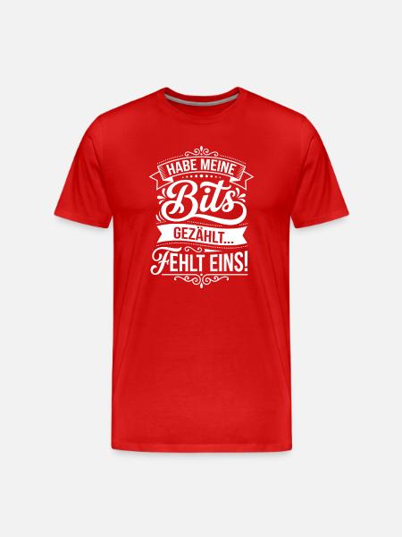 Counted my bits... One is missing! - Men's Premium Organic T-Shirt - red