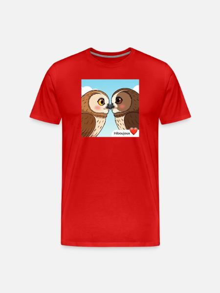 Hiboujoux_coeur - Men's Premium Organic T-Shirt - red