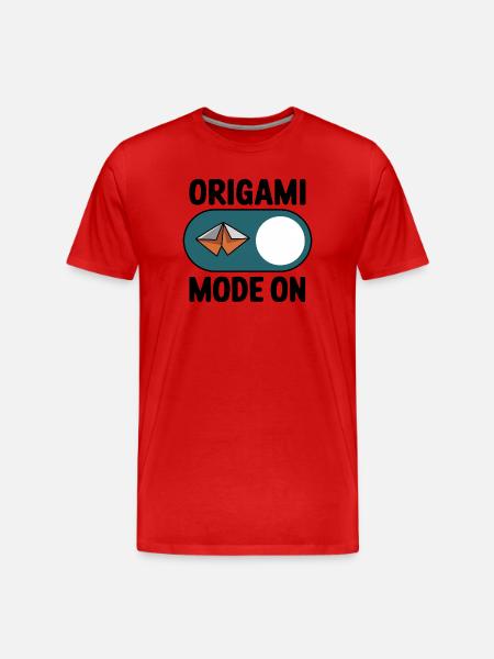 Origami-mode på papir foldehobby som udtryk for - Herre Premium T-shirt økologisk - rød
